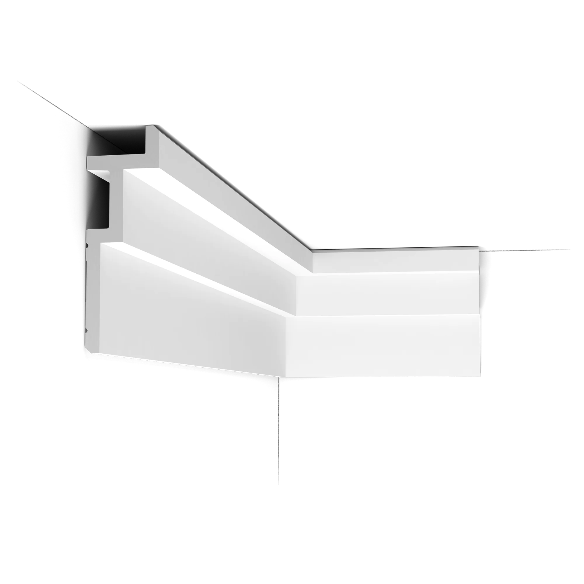 C396 STEPS Corniche Plafond pour éclairage indirect et cache tringle à rideau Orac Decor - 18,5x6,1x200cm (h x p x L) - moulure décorative polyuréthane - Image 4
