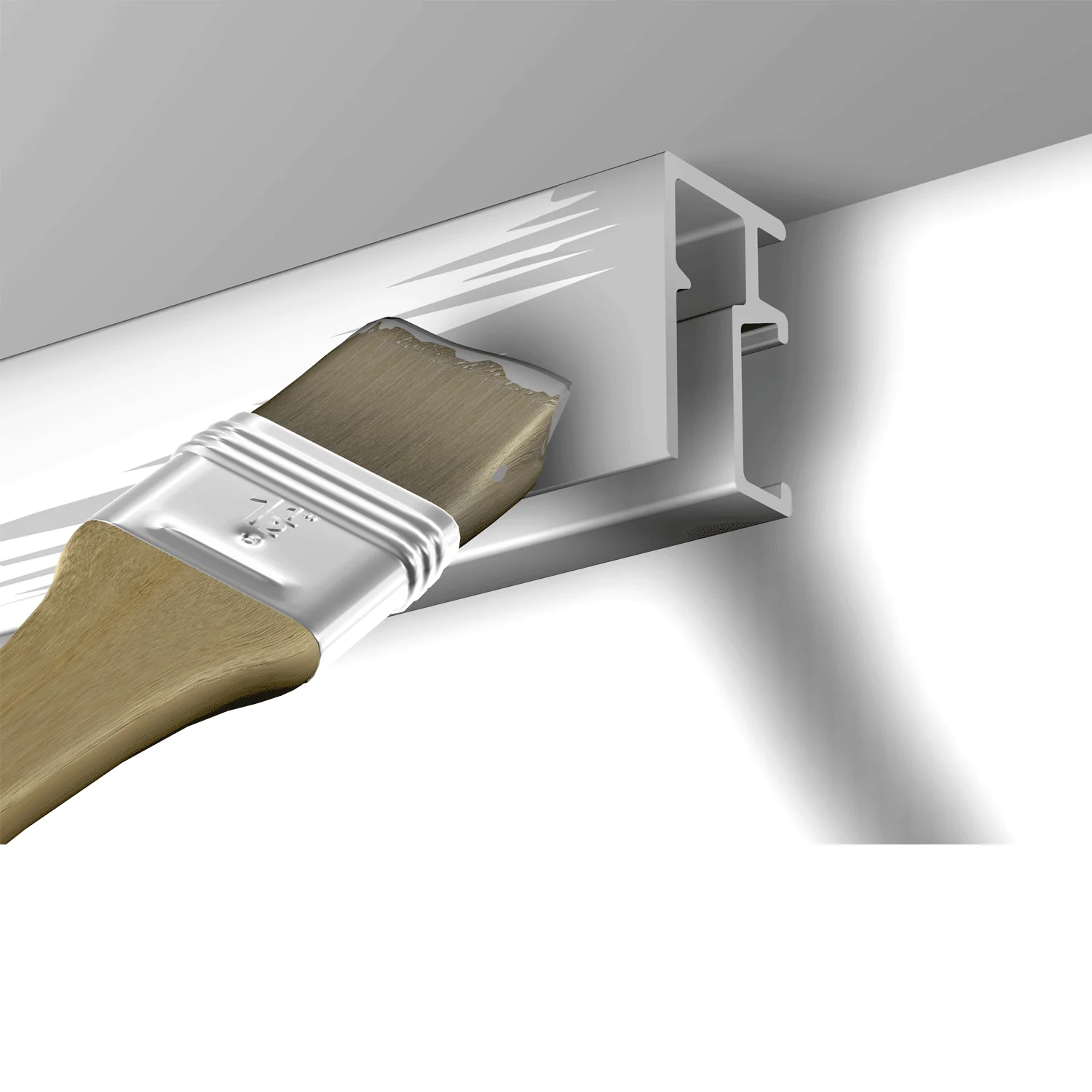 Cimaise Mini-Click Rail R10 200 cm + clips de fixation + vis & chevilles multimatériaux - Cimaise Tableau Newly - Image 11