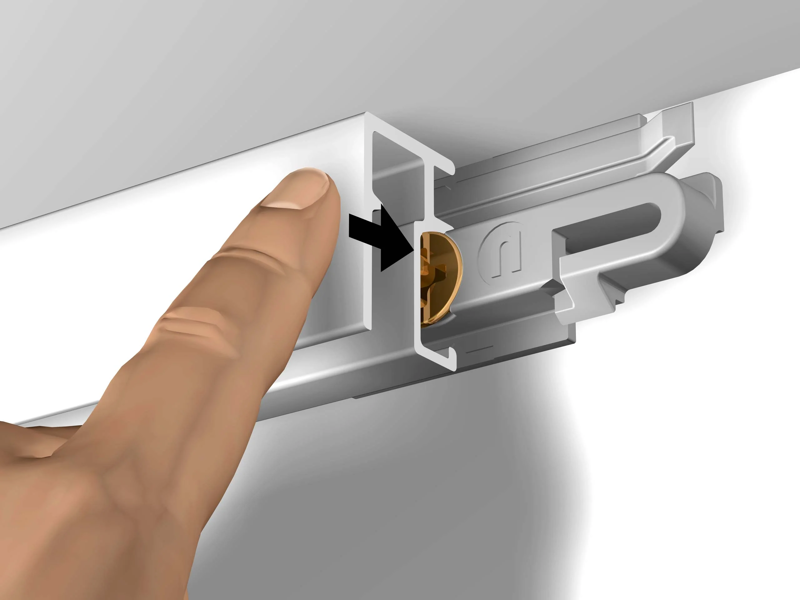 Cimaise Mini-Click Rail R10 200 cm + clips de fixation + vis & chevilles multimatériaux - Cimaise Tableau Newly - Image 5