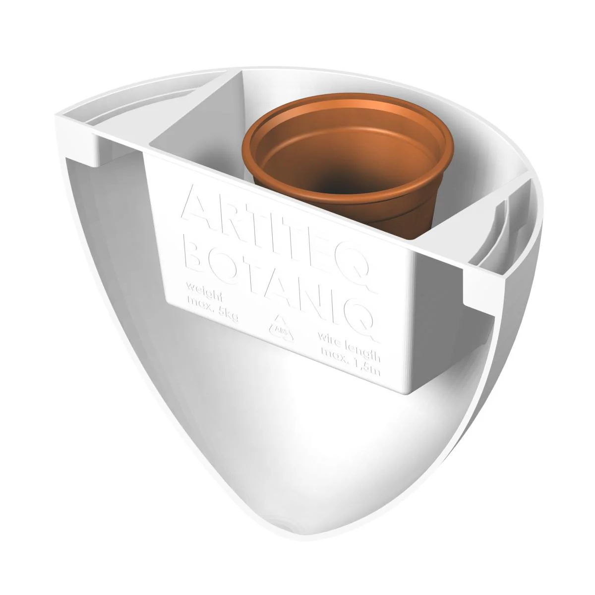 Kit Cache-pot de fleurs suspendu Blanc - suspension de Jardinière Botaniq Artiteq - Image 4