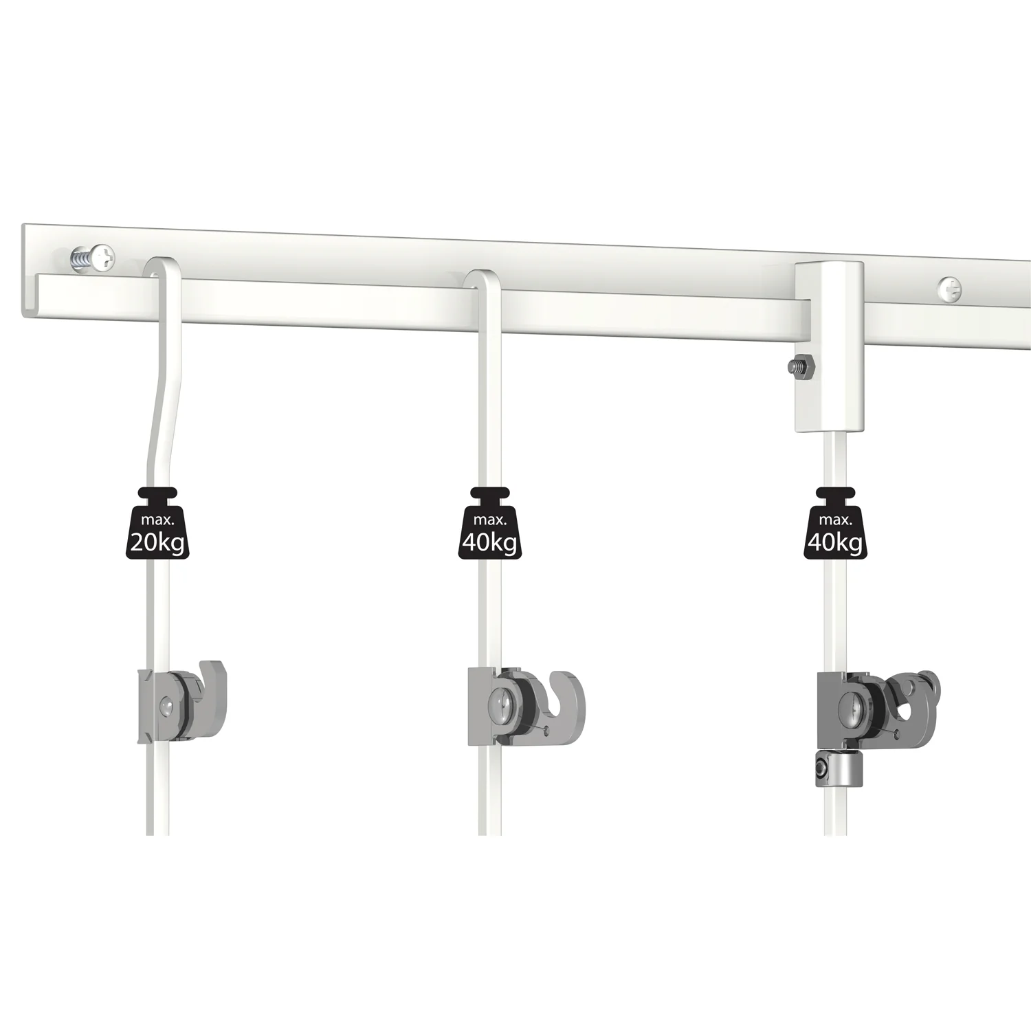 Crochet autobloquant 20 kg pour tige 4x4 mm - Accessoire Cimaise - Image 3