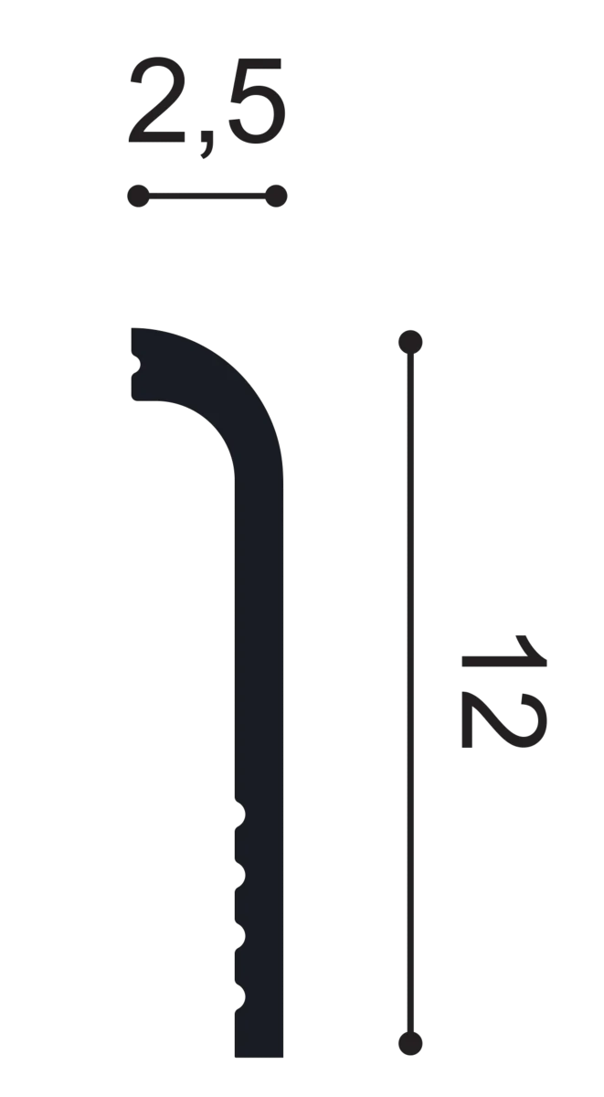 SX185 Plinthe de rénovation Orac Decor - 12x2,5x200cm (h x p x L) - surplinthe décorative polymère - Image 5